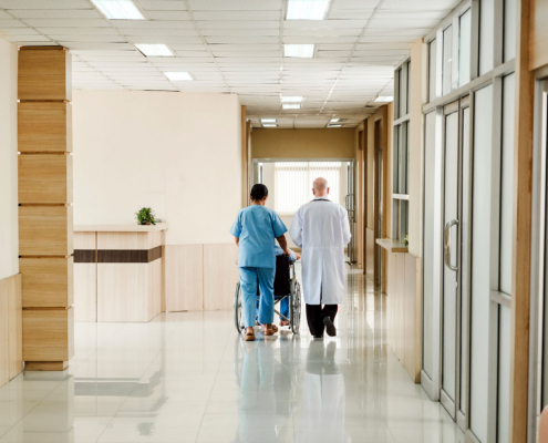 View Of A Hallway In Medical Facility